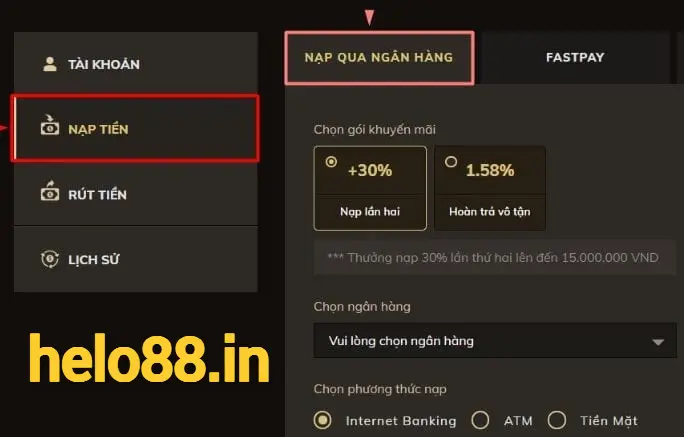 Hướng Dẫn Chi Tiết Các Bước Nạp Tiền Hello88